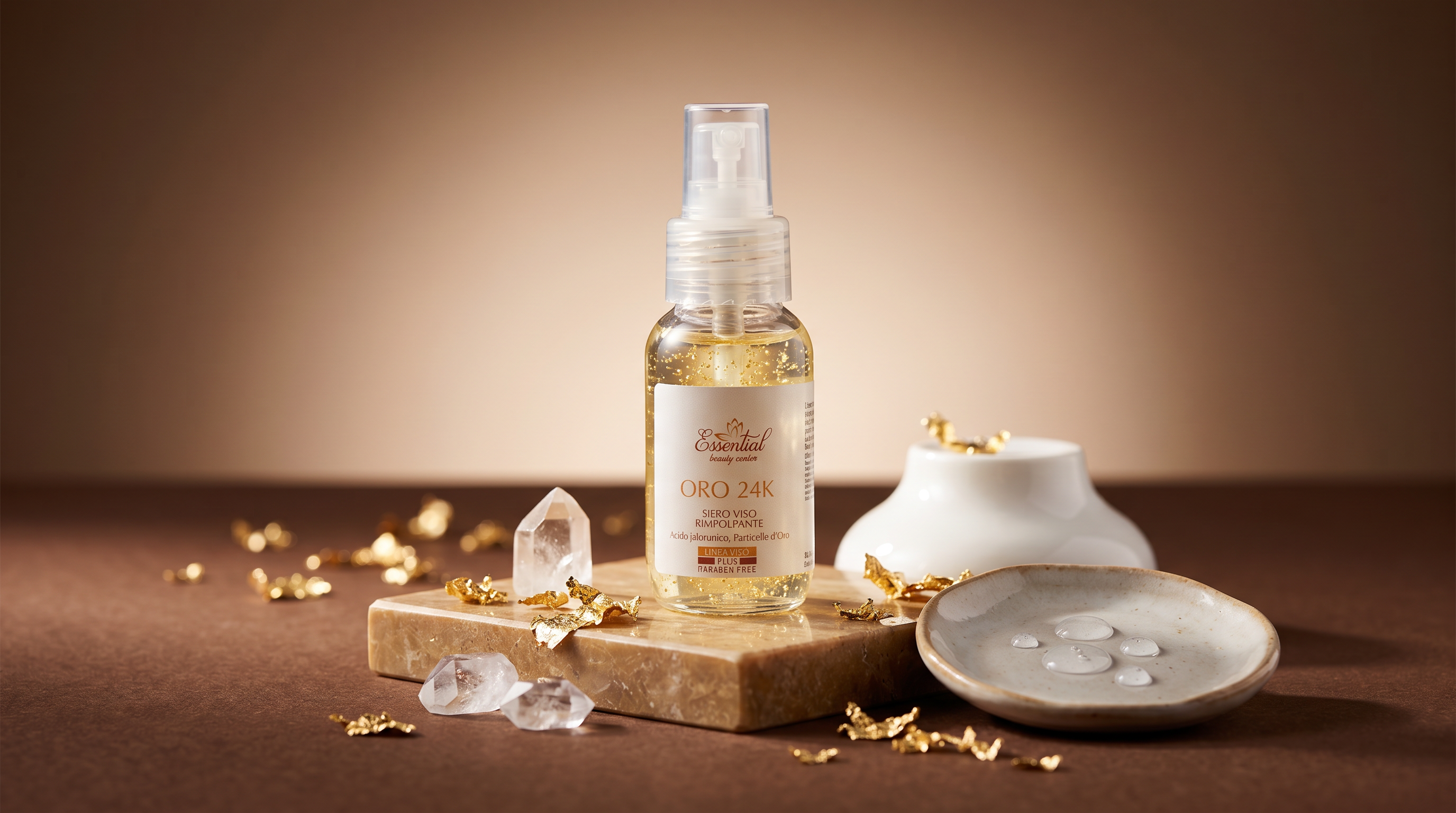 Oro 24k Siero viso rimpolpante all'acido ialuronico con particelle d'oro